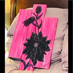 Hand Painted Black Dahlia